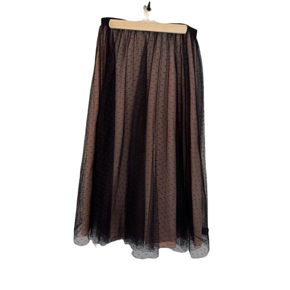 J Crew Polka-dot tulle A-line skirt, Sheer Detail, Black, Nude, Size 4 - Picture 1 of 10